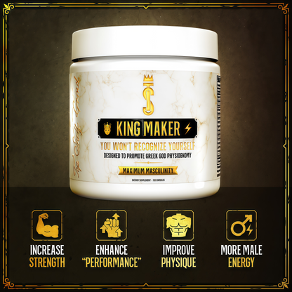 King Maker Supplement King Maker 13-in-1 Power Packed ingredients made specifically for men. A powerful formula to help you increase stamina, build lean muscle, and quick recovery.